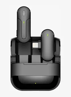 میکروفون سایر Wireless Microphone (Lightning Connector) 2.4G Bluetooth, 22-24 H Working Time With Charging Box, Accurate Voice Picking, DSP Noise Reduction, Plug To Use - Black 