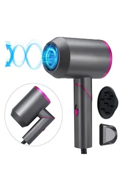 لوازم و مواد فرم‌دهی مو سشوار Portable Hair Dryer Strong Power Foldable Hair Dryer 
