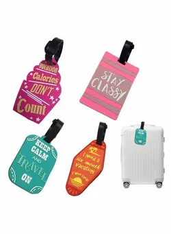 کیف، کوله‌پشتی و چتر چتر 4 PCS Fun Luggage Label Travel PVC Cute Labels ID for Boys and Girls, Cabin Bags Carry On And Suitcases 