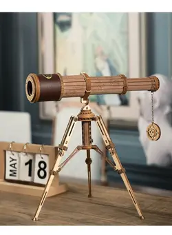پازل سه بعدی 3D Wooden Puzzle Monocular Telescope Building Kit - DIY Science project for Birthday Gift, Adults, and Teens - Cool Display Item 