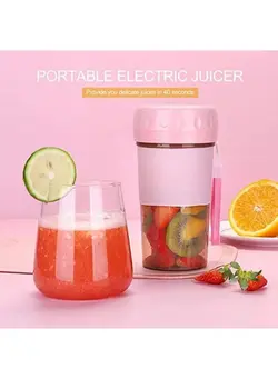 مخلوط کن مخلوط کن سایز تک نفره Professional Portable Juicer 300mL Portable Juicer Electric Mixer Cup USB Mini Smoothie Blender Shakes Handheld Fruit Vegetable Machine Milkshake Juicer Cup Pink multicolour 
