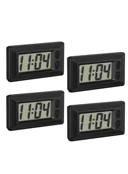ساعت ساعت زنگ‌دار 4 Pieces Small Digital Clock Mini Car Clock LCD Car Dashboard Time Clock Vehicle Electronic Clock for Car Truck Home Desk Office 