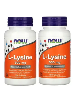 مکمل‌های ورزشی آمینو اسید Pack Of 2 L-Lysine 500mg - 100 Capsules