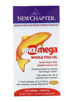 ویتامین‌های خوراکی مکمل‌های سلامت قلب Wholemega Extra-Virgin Fish Oil - 120 Softgels