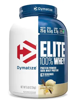 مکمل‌های ورزشی پروتئین Dymatize Elite 100% Whey Protein Powder Vanilla 5lb