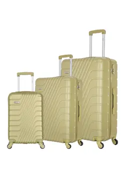 چمدان و ساک مسافرتی ست چمدان Hard Case Suitcase Trolley Luggage Set For Unisex ABS Lightweight Travel Bag with 4 Spinner Wheels KH1095 Tea Green 