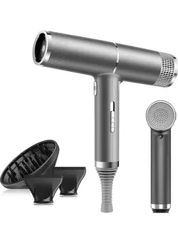 لوازم و مواد فرم‌دهی مو سشوار Professional Hair Dryer Portable Blower Grey 20 x 24.5cm 