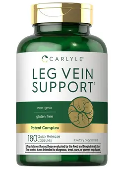 ویتامین و ساپلیمنت دمنوش و مکمل‌های گیاهی Leg Vein Supplement ; 180 Capsules ; Supports Healthy Vein Function ; Nongmo Gluten Free