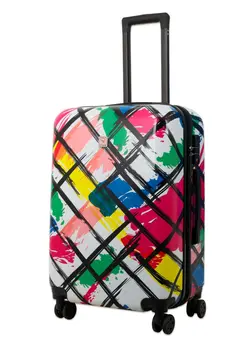 چمدان و ساک مسافرتی چمدان تک Re-flection 28 Inch ABS and Polycarbonate Suitcase, Lightweight Hard Case Abstract Print Series Travel Luggage Trolley with 121L Storage Capacity , 4 Spinner Wheels and TSA Lock, Multicolour 