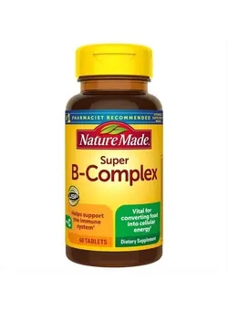 ویتامین و ساپلیمنت مکمل‌های گوارشی Super B-Complex Tablets, 60 Count for Metabolic Health