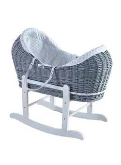 کالای خواب گهواره و حمل کودک Dimple Pod Moses Basket With Rocking Stand - Grey 