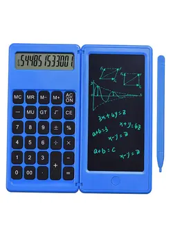 یادگیری و آموزشی سایر Foldable Calculator & 6 Inch LCD Writing Tablet Digital Drawing Pad 12 Digits Display with Stylus Pen Erase Button for Children Adults Home Office School Use 