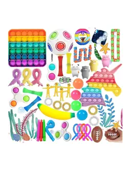 گجت، فیجت و سرگرمی پاپ ایت Fidget Toys Set Relieves Stress and Anxiety Fidget Toy for Children Adults Special Toys gifts for Birthday or Favors Classroom Rewards Prizes Carnival 