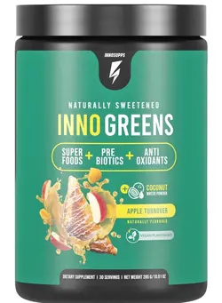 مکمل‌های ورزشی الکترولیت INNO Greens Super Foods + Probiotics + Antioxidants Apple Turnover 285g
