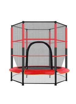 بازی‌های فضای باز و تجهیزات پارک ترامپولین 5.5ft Kids Fabric Jumping Trampoline 140x140x160cm 