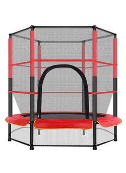بازی‌های فضای باز و تجهیزات پارک ترامپولین 5.5ft Jumping Trampoline With Safety Net 140x140x160cm 