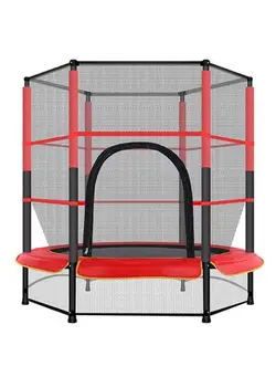 بازی‌های فضای باز و تجهیزات پارک ترامپولین 5.5 Feet Trampoline With Safety Gear Net 140x140x160cm 