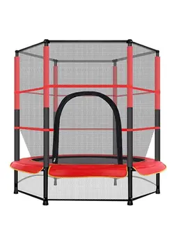 بازی‌های فضای باز و تجهیزات پارک ترامپولین Trampoline 5.5 Feet Waterproof Comfortable Breathable Full Enclosured Portable Jumping 140x140x160cm 