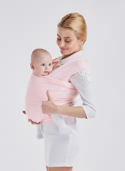 لوازم حمل آغوش Baby Sling Wrap Carrier Soothing Stretchy Breathable Ergonomic Newborn To Toddler Pink 