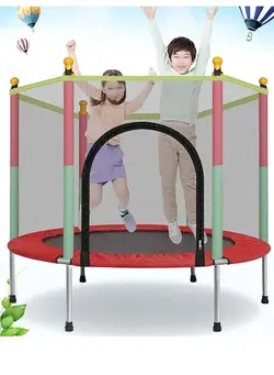 بازی‌های فضای باز و تجهیزات پارک ترامپولین 140cm Indoor Trampoline with Protection Net Adult Children Jumping Bed Enclosure Outdoor Trampolines Workout Fitness Equipment 