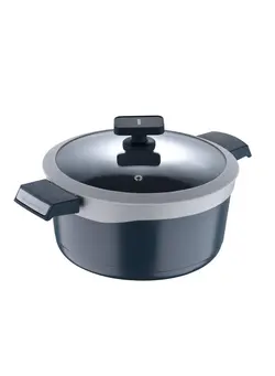 ظروف و لوازم پخت غذا قابلمه Gastro Cast Aluminum Non-Stick Induction Bottom Casserole With Lid 24cm 