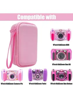 لوازم جانبی فیلم‌برداری و عکاسی اکسسوری حرفه‌ای Hard Case Replacement for VTech Kidizoom Duo/Duo DX/Duo Deluxe/Twist/Pix/Pix Plus Selfie Camera (Pink Case) 