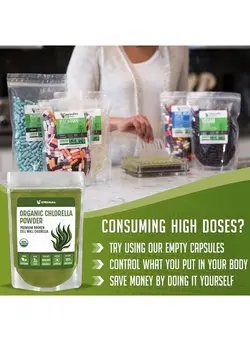 ویتامین و ساپلیمنت مکمل‌های گوارشی Organic Chlorella Powder - Broken Cell Wall Chlorophyll Powder - Chlorella Organic Powder for Immunity - Vegan Friendly Chlorella Powder Organic for Complete Protein