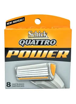 مردانه تیغ و ماشین اصلاح بدن Pack Of 8 Quattro Power Refill Cartridges One Size 