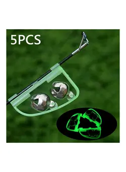 5-Piece Fluorescent 2 Bells Alarm Fishing Rod Alert 