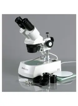 دوربین فیلم‌برداری و عکاسی تلسکوپ و میکروسکوپ SE305R-PZ Forward Binocular Stereo Microscope, WF10x and WF20x Eyepieces, 10X-60X Magnification, 1X and 3X Objectives, Upper and Lower Halogen Light Source, Pillar Stand, 120V , White 