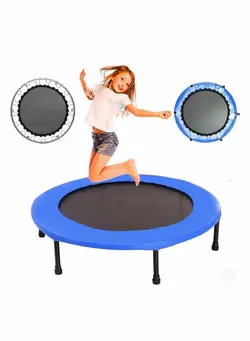 بازی‌های فضای باز و تجهیزات پارک ترامپولین H PRO Trampoline for Kids & Adults | Rebounder Trampoline for Exercise, Fitness and Workout| Outdoor and Indoor 40 Inch Trampoline| Blue 