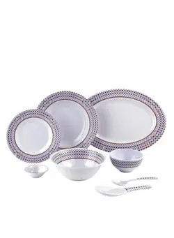 ظروف و لوازم سرو غذا ست ظروف غذاخوری 35 Piece Melamine Ware Dinner Set White ‎39.3x26x20 cm 4.4kg 