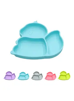 ظروف و لوازم سرو غذا ست ظروف غذاخوری Silicone Plates For Toddlers Divided Blue 20.5x3.6x19.6cm 