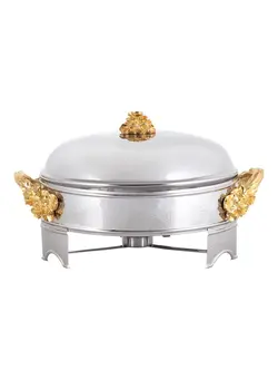 ظروف و لوازم سرو غذا ظروف وارمردار غذا Wild Bush Stainless Steel Round Warmer Gold 2.5L 