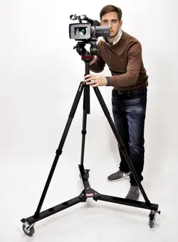 لوازم جانبی فیلم‌برداری و عکاسی سایر 3 Wheels Pulley Universal Foldable DSLR Camera Tripod With Dolly Base Stand 