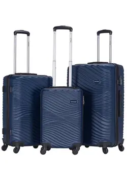 چمدان و ساک مسافرتی ست چمدان ABS Hardside 3 Piece Trolley Luggage Set Spinner Wheels with Number Lock 