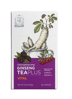 ویتامین و ساپلیمنت مکمل‌های گوارشی Ginseng Tea plus Vital (3gX20sticks) 60g