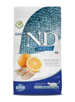 غذا غذای گربه Farmina N&D Ocean Herring & Orange Adult Cat 1.5Kg 
