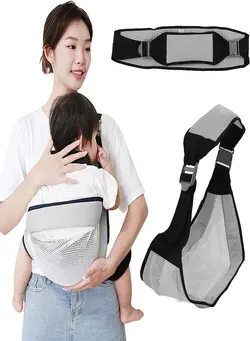 لوازم حمل آغوش Baby Carriers, Ergonomic Baby Strap one Shoulder Labor-Saving Polyester Baby Half Wrapped Sling, Adjustable 3D Mesh Baby Carrier 