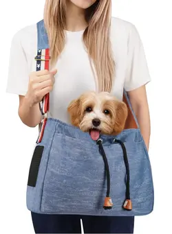 لوازم حمل آغوش Pet Dog Sling Carrier, Breathable Mesh Carriers for Small Dogs, Furry Friends Love Safe Carrier, Travel Sling Bag Carrier for Puppy, Dogs, Cats (S - UP to 3KG, Haze Blue) 