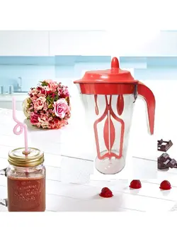 ظروف و تجهیزات آشپزخانه اکسسوری و تجهیزات آماده سازی Butter Milk Lassi Coffee Milk Egg Beater Mixer Shaker Jug Hand Juice Mixer Shaker Home & Kitchen Tool Organizer (Red) 