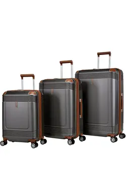 چمدان و ساک مسافرتی چمدان تک Hard Case Suitcase Trolley Luggage Set of 3 Polycarbonate Lightweight 4 Quiet Double Spinner Wheels Travel Bags With TSA Lock KK10 Gold Grey 