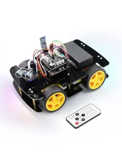 یادگیری و آموزشی سایر 4Wd Car Kit (Compatible With Arduino Ide) Line Tracking Obstacle Avoidance Ultrasonic Sensor Ir Wireless Remote Control Servo 