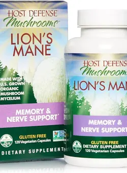 ویتامین و ساپلیمنت دمنوش و مکمل‌های گیاهی Host Defense, Mushroom Supplement Lion's Mane 120 Capsules