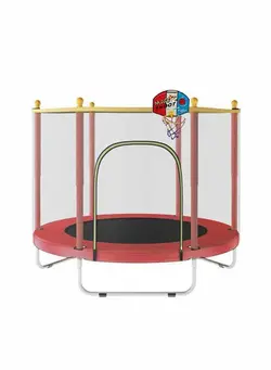 بازی‌های فضای باز و تجهیزات پارک ترامپولین 5.5 Feet Rust-Resistant Foldable Waterproof Portable Stylish Jumping Kids Trampoline 140x140x120cm 