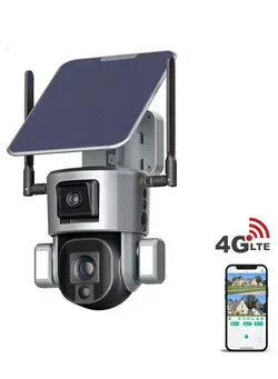 دوربین مدار بسته سایر D5 4G-4K-8MP Solar Dual Linkage Battery PT Camera 8MP Wireless CCTV Camera 