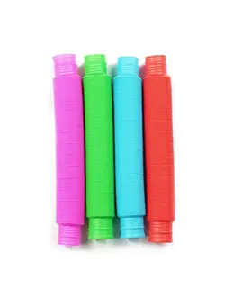 گجت، فیجت و سرگرمی اسپینر Pop Tubes Sensory Toys Fidget Toys For Kids And Adults Pop Multi Color Tubes Sensory Toy (4 Pack) 
