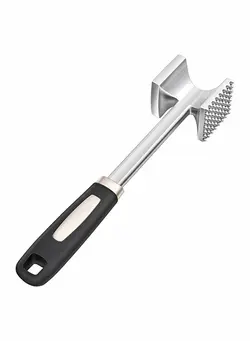 ظروف و تجهیزات آشپزخانه اکسسوری و تجهیزات آماده سازی Gourmet Meat Tenderizer Tenderizer Hammer/ Mallet Tool/ Pounder for Tenderizing and Pounding Steak Beef Poultry Solid Metal Construction with Rubber Comfort Grip Handle (Black) 