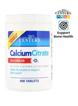 ویتامین و ساپلیمنت مکمل‌های گوارشی Calcium Citrate Maximum + D3 Dietary Supplement - 400 Tablets