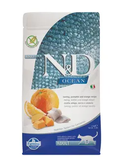 غذا غذای گربه Farmina N & D Herring, Pumpkin & Orange Adult Cat Food, 1.5 Kg 